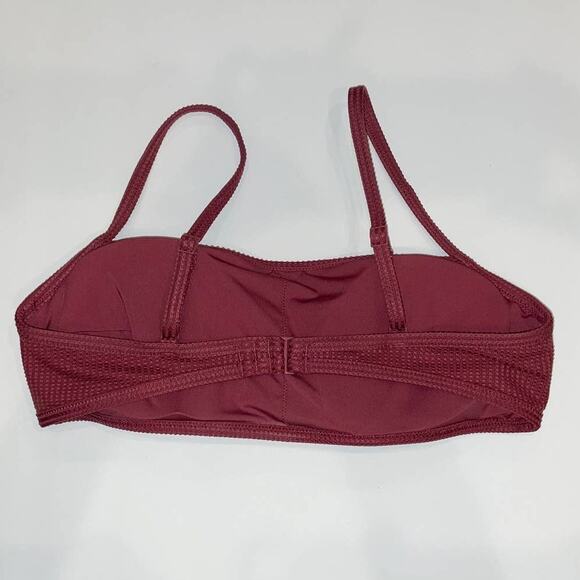 Aerie Bikini Top Womens Large Red Maroon Swim Bandeau Beach Pool Vacation - Picture 4 of 4